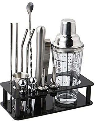 Cocktail Shaker Set Ensemble à Cocktail Shaker Cocktail Shakers Shakers Bartending Cocktail Shaker Setbartender Kit: Outil de bar 17 pièces Ensemble de kit de barendants élégant et de martini Cocktai