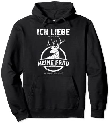 Jagd Jagdbekleidung Herren Ich liebe meine Frau Jäger Pullover Hoodie