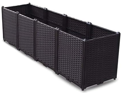 YSUEFIJO Blumenbeet fur Balkon, Blumenkasten Balkon mit Wasserspeicher, Pflanzkasten Hoch Innen, Pflanzbeete Garten, Hochbeet Schmal Und Lang, Perfekt für Garten/Terrasse/Balkon
