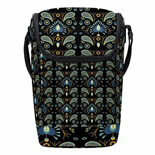 HOHODIY Mandala - Lonchera negra para niños y niñas, lonchera reutilizable para niños y niñas, bolsas bento para la escuela y viajes