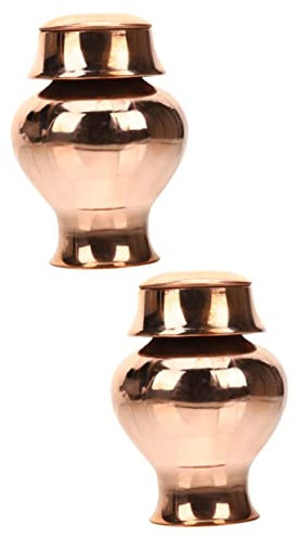 Cabilock Altar Liefert 2 X Buddhistische Vase Schreibtischaufsatz Blumenvasen Dekorative Anbetungsdekoration Mit Flasche Desktop-Ornament Antikes Zartes Goldenes Messing Flaschenform-