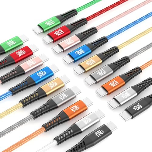 JAMEGA - USB Typ C Kabel Gold 2m | Ladekabel und Datenkabel Fast Charge Sync Kompatibel Mit iPhone 15 Pro Max, iPad Pro Air, Samsung, MacBook, Tablets, Huawei uvm.