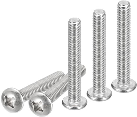 DTGN 10 Stück 1/4-20x1-3/4 Pan Head Maschinenschrauben UNC Vollgewinde | Schrauben Bolzen Set, 304 Edelstahl, Phillips-Antrieb, helle Oberfläche