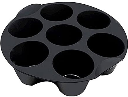 Molde de Silicona para 7 Magdalenas y Muffins, 16/18/24cm Redonda Bandeja Antiadherente Freidora de Aire, Moldes para Hornear Tartas Muffins Cupcakes Brownie Pudín, Accesorios para Freidoras de Aire