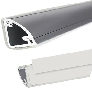 PEYNIR Kabelkanäle TV- Und Computer-Boden-Kabelschutz, Aluminium-Sockelkanal, Kleine Wandkabelabdeckung, Reinigen (Color : Gray, Size : 5pcs-V30)