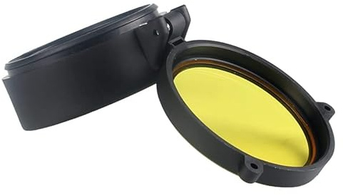 Transparente Zielfernrohr-Objektivabdeckung 30-69 mm Flip Up Quick Spring Protection Cap Gelber Objektivdeckel for Calibe(Color:69mm)