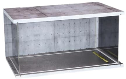 MagiDeal Parkplatzvitrine im Maßstab 1:32, Mini-Aufbewahrungsbox für Autos, Organizer-Layout, realistischer Acryl-Displayständer für Autos für Schränke, GRAU