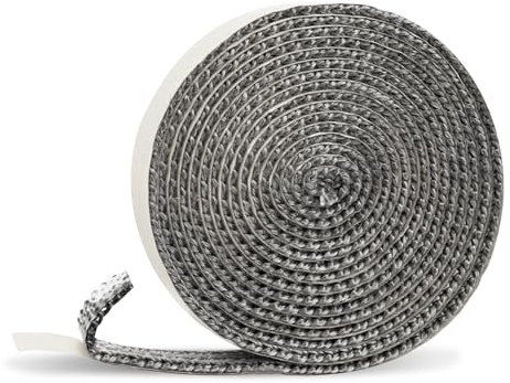 Joint de Cheminée Autocollant, Joint d'Étanchéité en Fibre de Verre, Joint Insert Cheminée pour Cheminée, Poêle,Tube Poele, Porte de Four (Style 2)