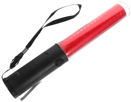 HAWILLOSCH Verkehrsstab 26cm Leuchtstab Mit Led Evakuierungslicht Haken Zum Befestigen Für Partys Und Verkehrsregelung Robust Und Batterielos