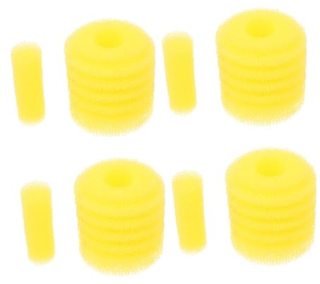 GRIRIW Esponja de Prefiltro Profesional para Acuario Alta Permeabilidad, Esponja de Filtro Portátil de Color Amarillo para Acuarios de Agua Dulce y Salada, Paquete de 5 Unidades
