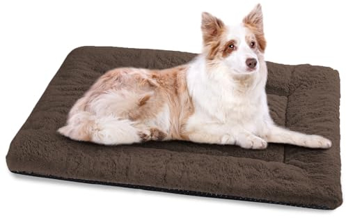 Baodan Hundebett Große Hunde, Hundedecke, Hundematte, 106x71cm, Braun | Waschbar Hundekissen mit Rutschfeste Unterseite, Flauschiger Stoff, für Kiste & Boden