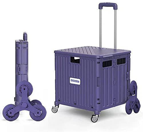 LYDBMYT Collapsible Stair Climber Rolling Cart - Ideal for Tool Box, Groceries, and More! - Wheeled Rolling Crate with Telescoping Handle, 360° Wheels