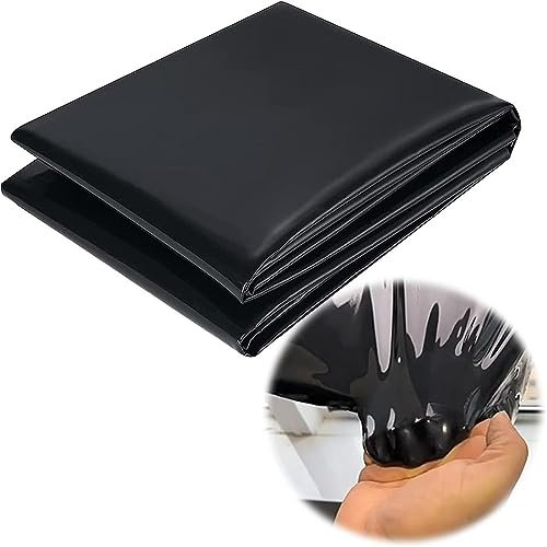Rivestimento impermeabile per laghetto, 6 x 7 m, nero, per laghetti da giardino, cascate, ruscelli, fontane, piscine, con sottofondo, copertura per piscina da giardino, resistente all'acqua, durevole