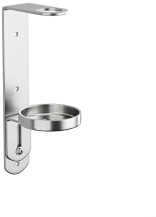 FUBESK Portabottiglie per sapone, supporto per bottiglia da parete in acciaio inox massiccio, montaggio a parete, supporto per dispenser per vino singolo, staffa per tubo regolabile in metallo (1