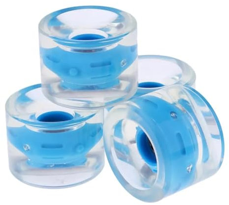 OZLCUA Leuchtende Rollen 4 Stück 70 mm leuchtende Skateboard-Longbord-Räder, die nachts leuchten, 78A-Zubehör Luminous Roller Skates Wheels(Blue)