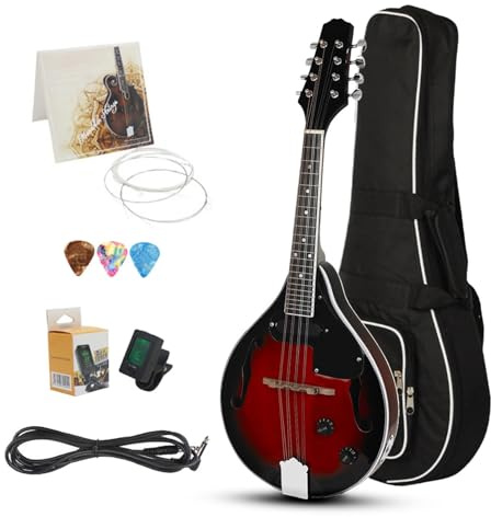 Mandolin Instrument Kit National Musical Instrument Electric Mandolin Eight-string Mandolin EQ Electric Mandolin Piano Mandolin Set(Set)