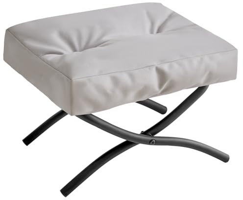IBUYKE 11.8”H Piccolo Poggiapiedi Pieghevole, Sgabello Poggiapiedi Rettangolare per Sedia Pigra, Poggiapiedi Ottomano Moderno Portatile per Soggiorno Camera da Letto, Grigio WBD020G