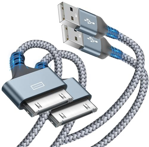2pcs USB to 30 Pin Charging Cable，30-Pin to USB Cable for iPhone 4，Fast Charging & Sync Data Cable Compatible with iPhone 4/4s/3G/3GS, iPad 1 2 3,iPod Touch 4 3 2 1, iPod Classic 3 2 1