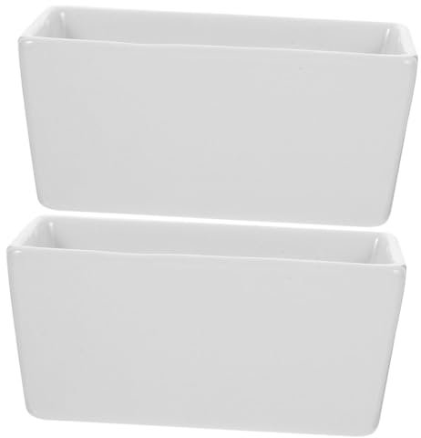 Gatuida 2piezas Recipiente De Cerámica Rectangular Para Azúcar Organizador Multifuncional Para Cubitos Dulces y Café Fácil Limpieza Diseño Moderno Blanco Para Cocina y Mesa