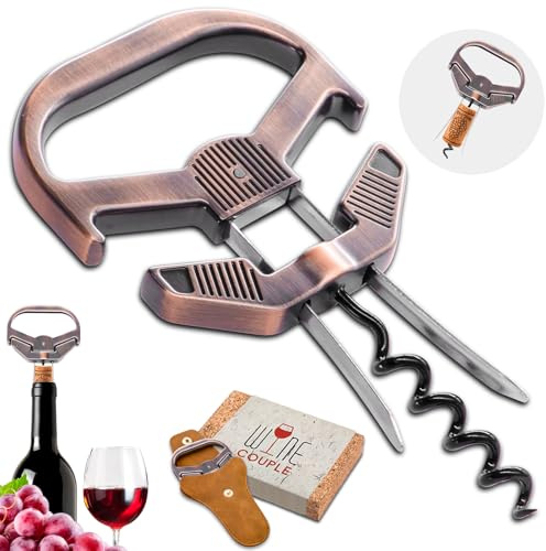 ZONSUSE Ah So Wine Opener,Old Wine Corkscrew,Old Wine Bottle Opener,Twin Prong Cork Puller for Brittle Corks Vintage Bottles,Wine Opener Gift for Wine Collectors Wine Lovers (Classic Red)
