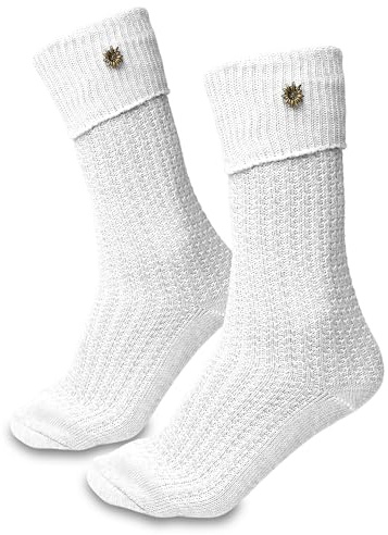 Steigenhöfer Manufaktur Trachtensocken Herren und Damen Lang – Klassische Kniebundstrümpfe im Zopfmuster – Oktoberfest Strümpfe aus Baumwolle für Männer & Frauen