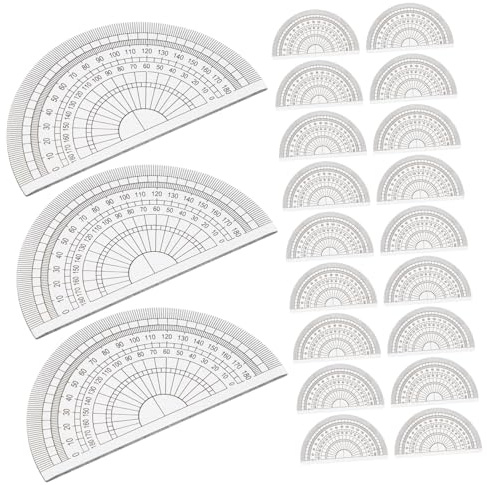 Alipis Half Circle Protractor 24pcs Set for Classroom Office and Home Plastic for Easy Reading