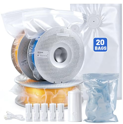 AGPTEK Confezione da 20 contenitori per filamenti 3D, 30 × 34 cm, sigillati sottovuoto