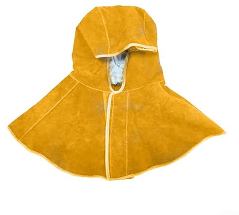 Leather Welder's Cap with Excellent Spark Resistance Protection for Various Workplaces (Yellow)
