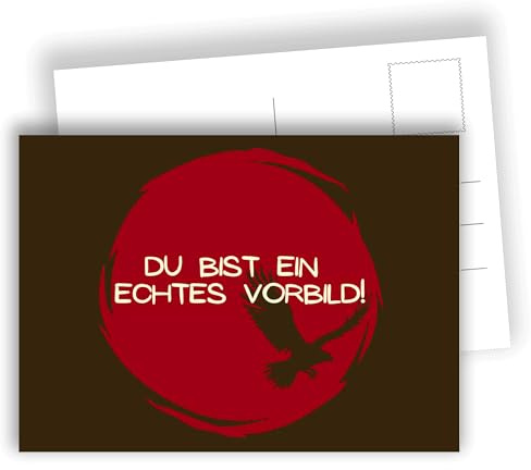 Edition Colibri Dankeskarte Adler Motiv Rote Kreis-Postkarte – Set mit 10 Karten A6, Rückseite beschreibbar
