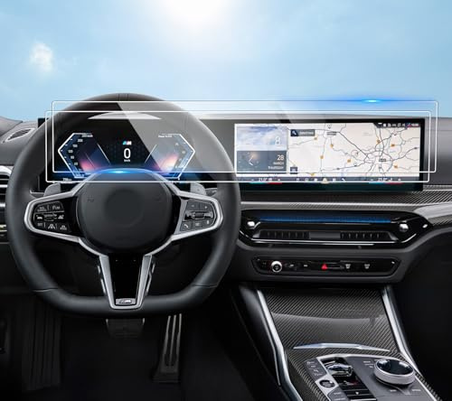 SHAOHAO Compatible avec BMW X3 G45 2025 2026 BMW X3 G45 2025 2026 12,3 Navigation + 14,9 Cockpit iDrive Navigator Film de protection d'écran PET 4H Navigateur Accessoires 2 pièces