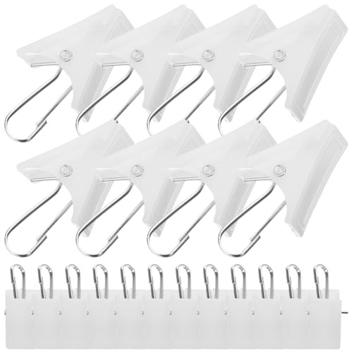 BAZEITFLOW 20 Stück Teiliges Weiße Vorhang Clips mit Haken Stabile Kunststoff Klammern für Gardinen Lichterketten Dekoration und Haushaltsorganisation Einfach zu Befestigen Vielseitig für