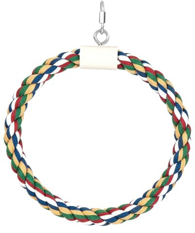 JOINPAYA Juguete Colgante para Loros de Cuerda de Algodón Columpio para Periquitos y Aves Pequeñas Accesorio Seguro para Jaulas Que Fomenta el Entretenimiento Actividad Física