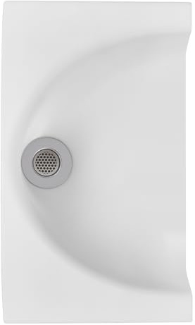 Frienda Privy - Deviatore di urina completo con coperchio per lavello in acciaio inox, per WC compost, bianco (1 pezzo, semicircolare)