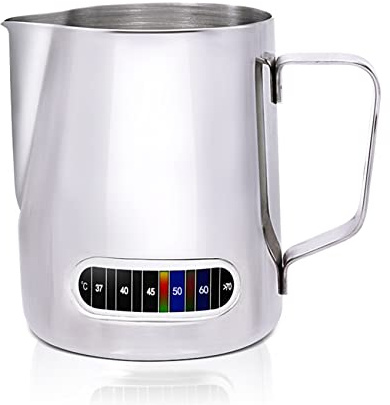 Brocca schiumalatte con display della temperatura, in acciaio inox, per latte art, barista, caffè