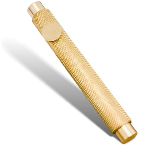 Janasiba Mini bolígrafo de bolsillo de latón pequeño, corto y compacto, estilo vintage, para viajes, regalo con 4 unidades de tinta de recambio E