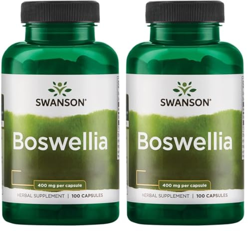 Swanson, Boswellia, 400 mg, Resina di Incenso, Boswellia Serrata, 100 Capsule, Testate in Laboratorio, Senza Soia, Senza Glutine, Non OGM (Confezione da 2)