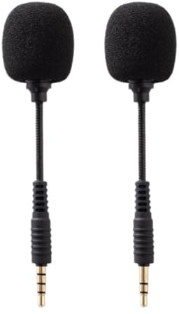 Toddmomy Microfono Condensatore Nero 2 Pezzi per Telefono e Tablet Qualità Audio Eccellente e Design Compatto per Conferenze e Chiamate Vocali
