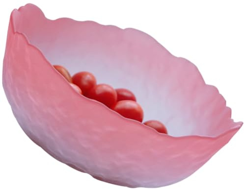 ULTECHNOVO Ensaladera de Vidrio Rosa Hogar, Cuenco Grande Superficie Lisa y Resistente, Adecuado para Frutas, Ensaladas y Postres Delicados