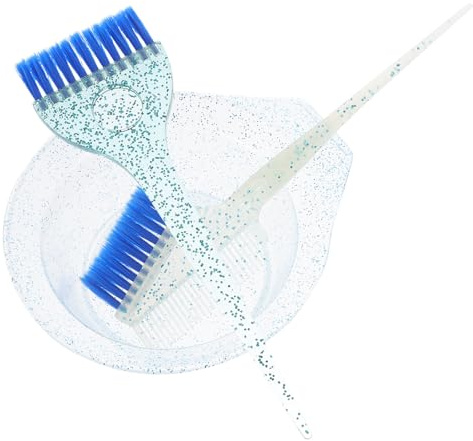 Ensemble Pinceau et Bol de Teinture Capillaire Bleu, Plastique Fibre