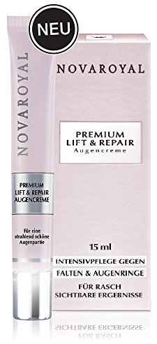 Premium Lift & Repair Augencreme gegen Augenringe & Tränensäcke – Reduziert dunkle Schatten & Schwellungen – Hochwirksame Anti-Falten Pflege für eine straffere, wache Augenpartie – 15 ml – NOVAROYAL®