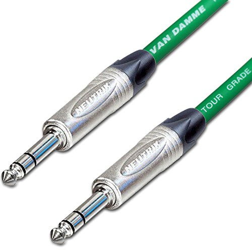 ¼ Jack to ¼ Jack Lead. NEUTRIK:6.35mm:TRS:Stereo:Balanced Cable. 3m 6m 10m (10m, Green)