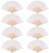 TUPARKA 8PCS White Hand Fans Fabric Folding Fans DIY Handmade Fans For Dancing Photo Props Wall Decoration Wedding Accessories