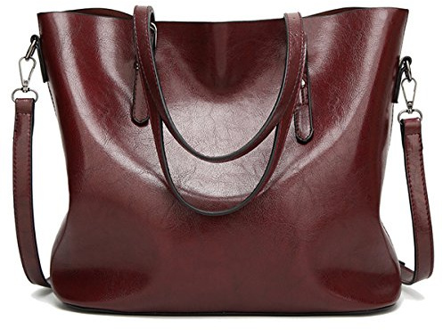 Coolives Sac Cabas pour Femme Tote Sacs à Main portés épaule avec Bandoulière Sac a Main Fourre-Tout en Cuir PU Café Brun