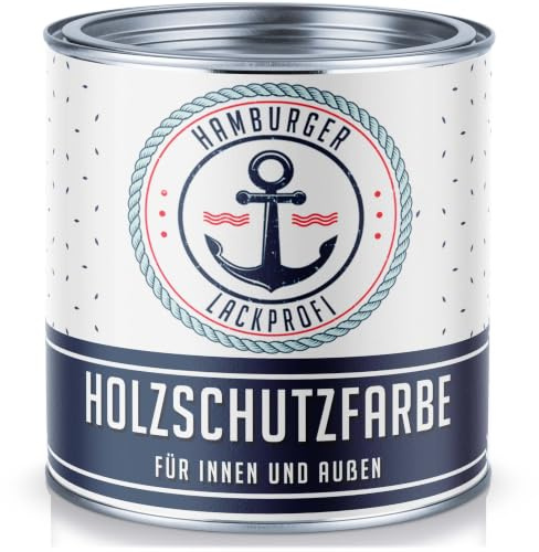 PU Holzschutzfarbe GLÄNZEND Schwarz RAL 9005 Schwarz Hochwertige Wetterschutzfarbe Holzfarbe Holzlack - PU verstärkt, UV-beständig und Wetterbeständig - Hamburger Lack-Profi (5 L)