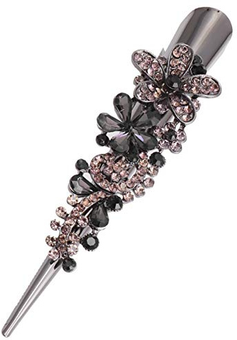 minkissy Clip Anatra Fermaglio Per Capelli Con Strass Design Becco D'Anatra 5.12X1.18X0.98 in Accessori Per Capelli Elegante Per Uso Quotidiano E Acconciature