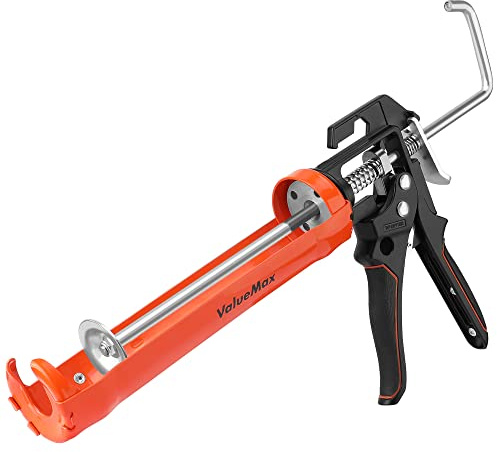 ValueMax Caulk Gun, 9 Inch Silicone Sealant Caulking Gun for Caulking/Filling/Sealing, Trigger Comfort Grip and Iron Smooth Rod, Ideal for Tiles, Window Joints, 8:1 Thrust Ratio