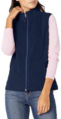 Amazon Essentials Damen Ärmellose Polar Soft Fleece-Weste Mit Klassischer Passform (Erhältlich In Übergröße), Marineblau, L