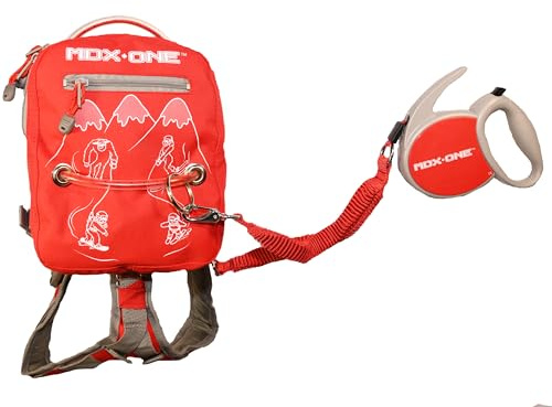 MDXONE Kids Ski and Snowboard Harness Retractable Strap Shock Absorbing Elastics Backpack and Removable Seat