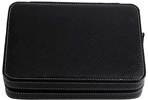 Sac de Montre avec Fermeture à Glissière, Étui de Rangement pour Montre de Voyage, Contient 8 Bracelets, Noir