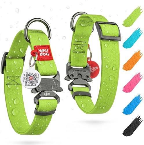 WAUDOG Halsband Hund Wasserfest Verstellbares Hundehalsband Große Hunde - Hundehalsband Mittelgroße Hunde Hundehalsband Kleine Hunde Halsbänder & Welpen Halsband